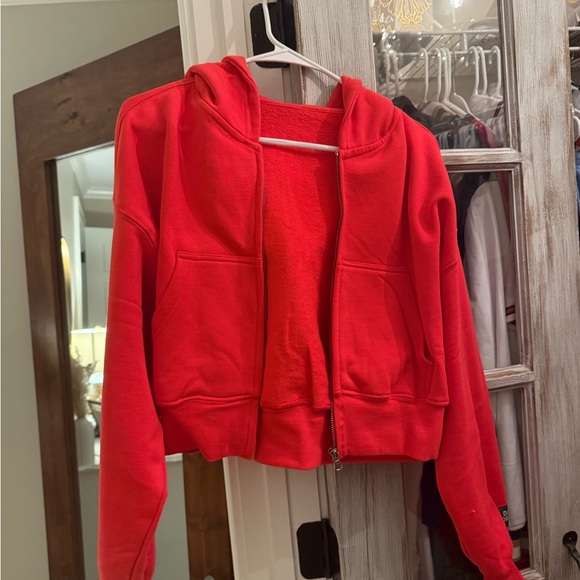 Women's Red Hoodie Jacket - Picture 1 of 6